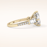 2.86 CT Emerald Shaped Cluster Moissanite Engagement Ring
