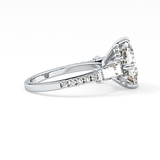 East West Asscher Cluster Lab Grown Diamond Engagement Ring