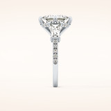 2.86 CT Emerald Shaped Cluster Moissanite Engagement Ring