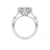 East West Asscher Cluster Lab Grown Diamond Engagement Ring