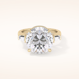 7.49 CT Round Shaped Three Stone Moissanite Engagement Ring