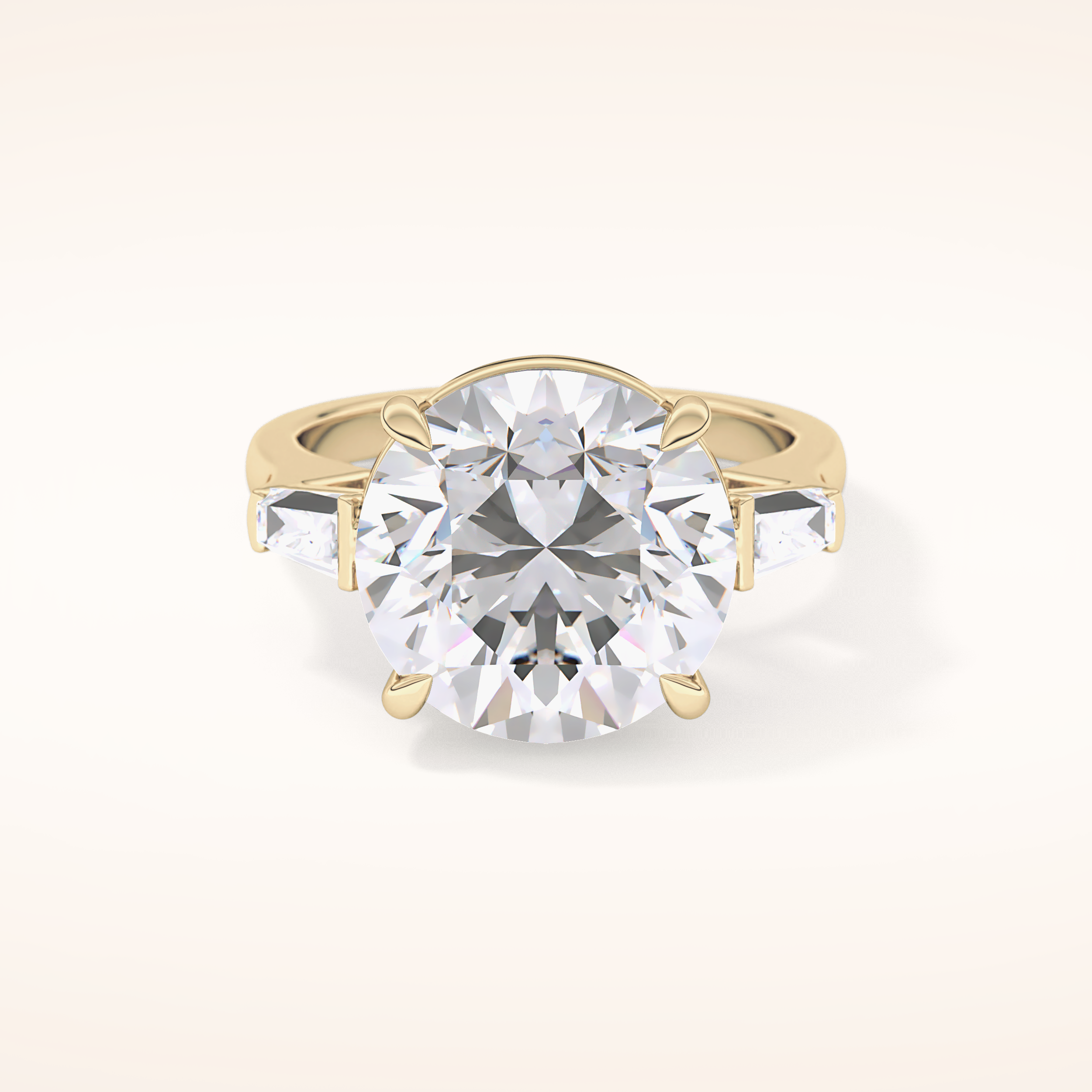 7.49 CT Round Shaped Three Stone Moissanite Engagement Ring