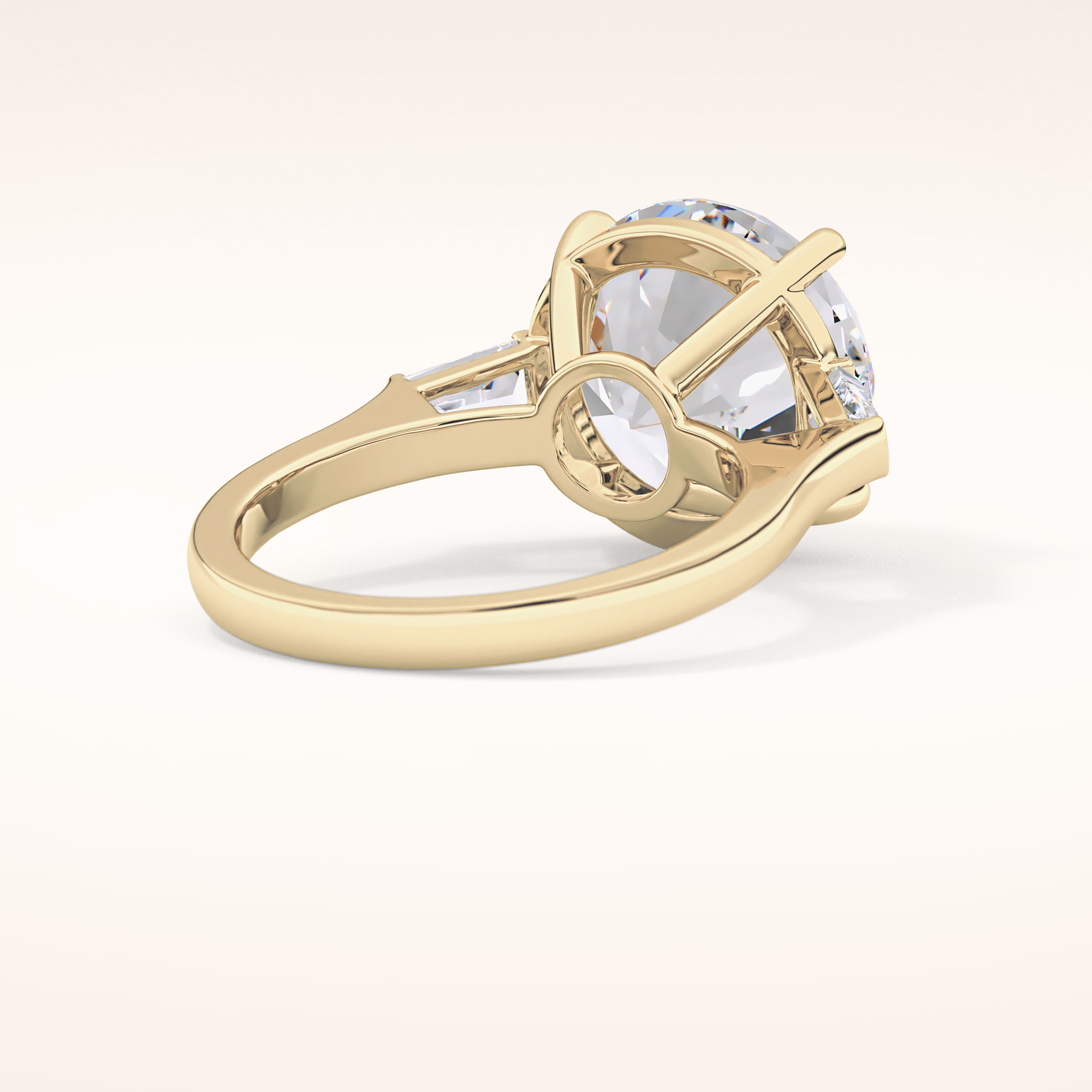 7.49 CT Round Shaped Three Stone Moissanite Engagement Ring