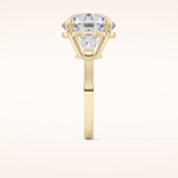 7.49 CT Round Shaped Three Stone Moissanite Engagement Ring