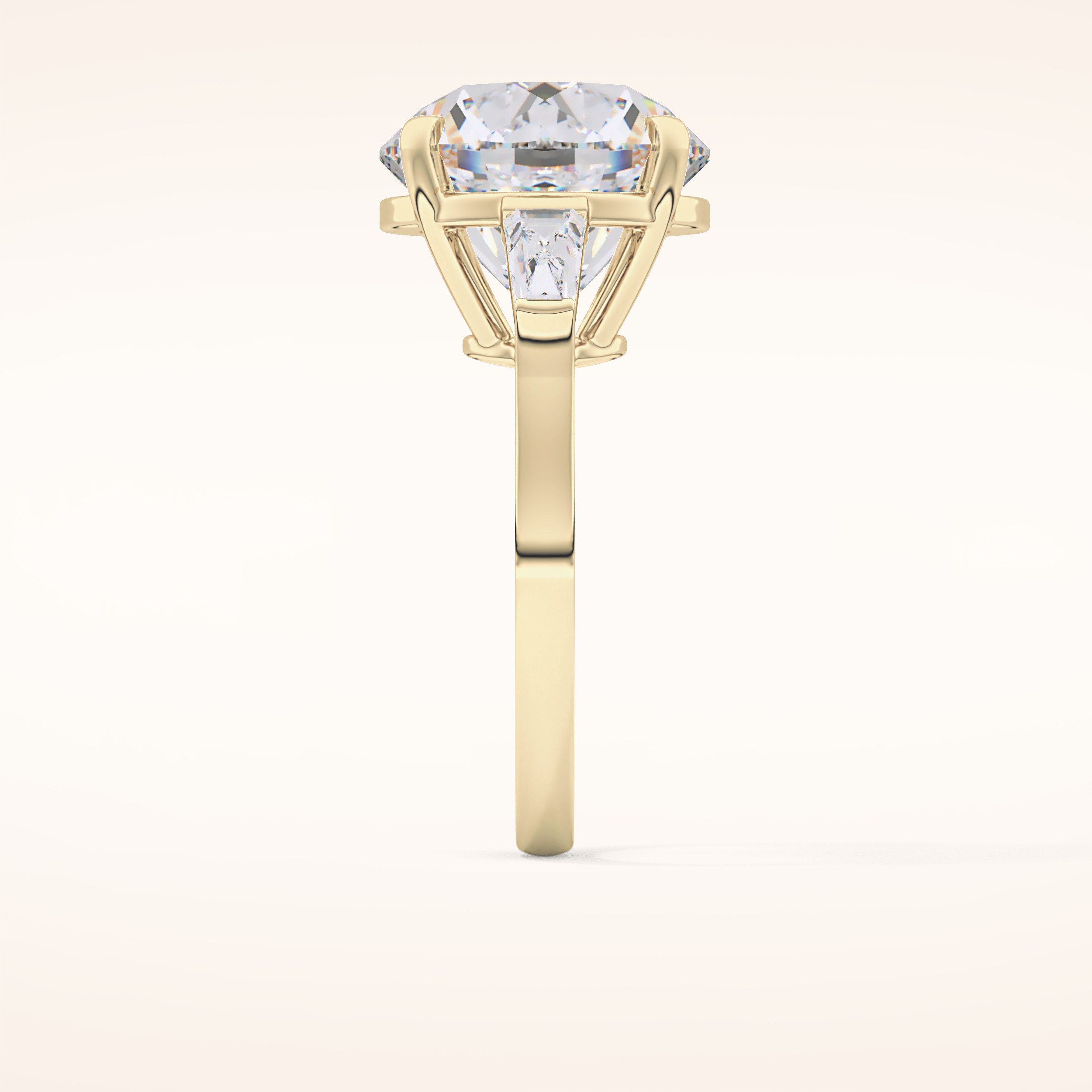 7.49 CT Round Shaped Three Stone Moissanite Engagement Ring