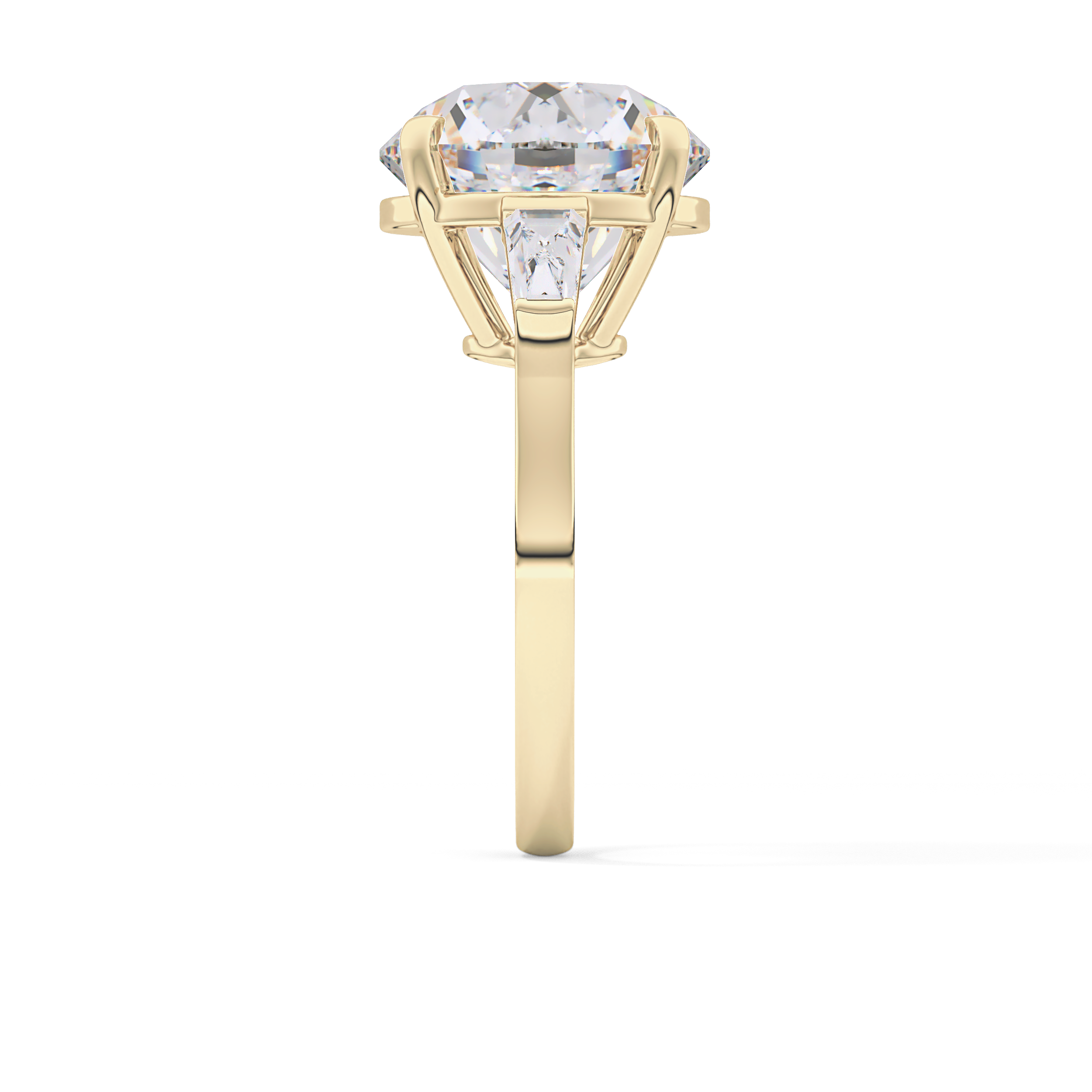 Round Three Stone Lab Grown Diamond Engagement Ring