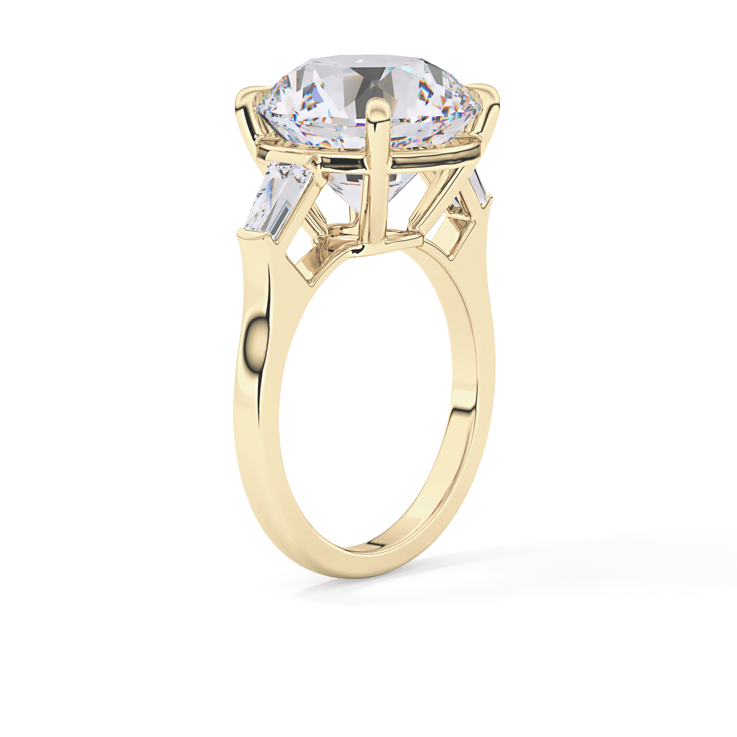 Round Three Stone Lab Grown Diamond Engagement Ring