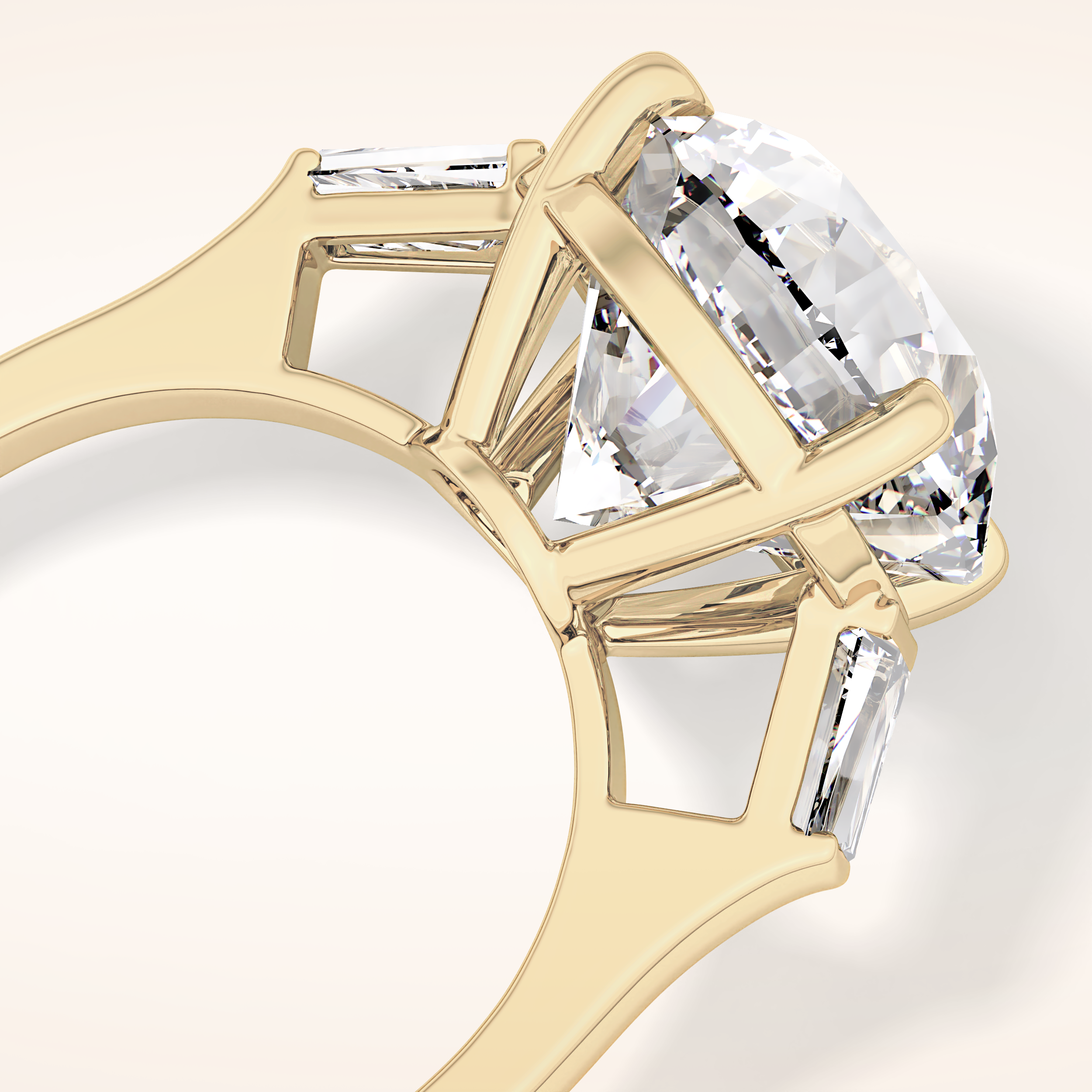 7.49 CT Round Shaped Three Stone Moissanite Engagement Ring