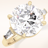 7.49 CT Round Shaped Three Stone Moissanite Engagement Ring