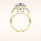 7.49 CT Round Shaped Three Stone Moissanite Engagement Ring