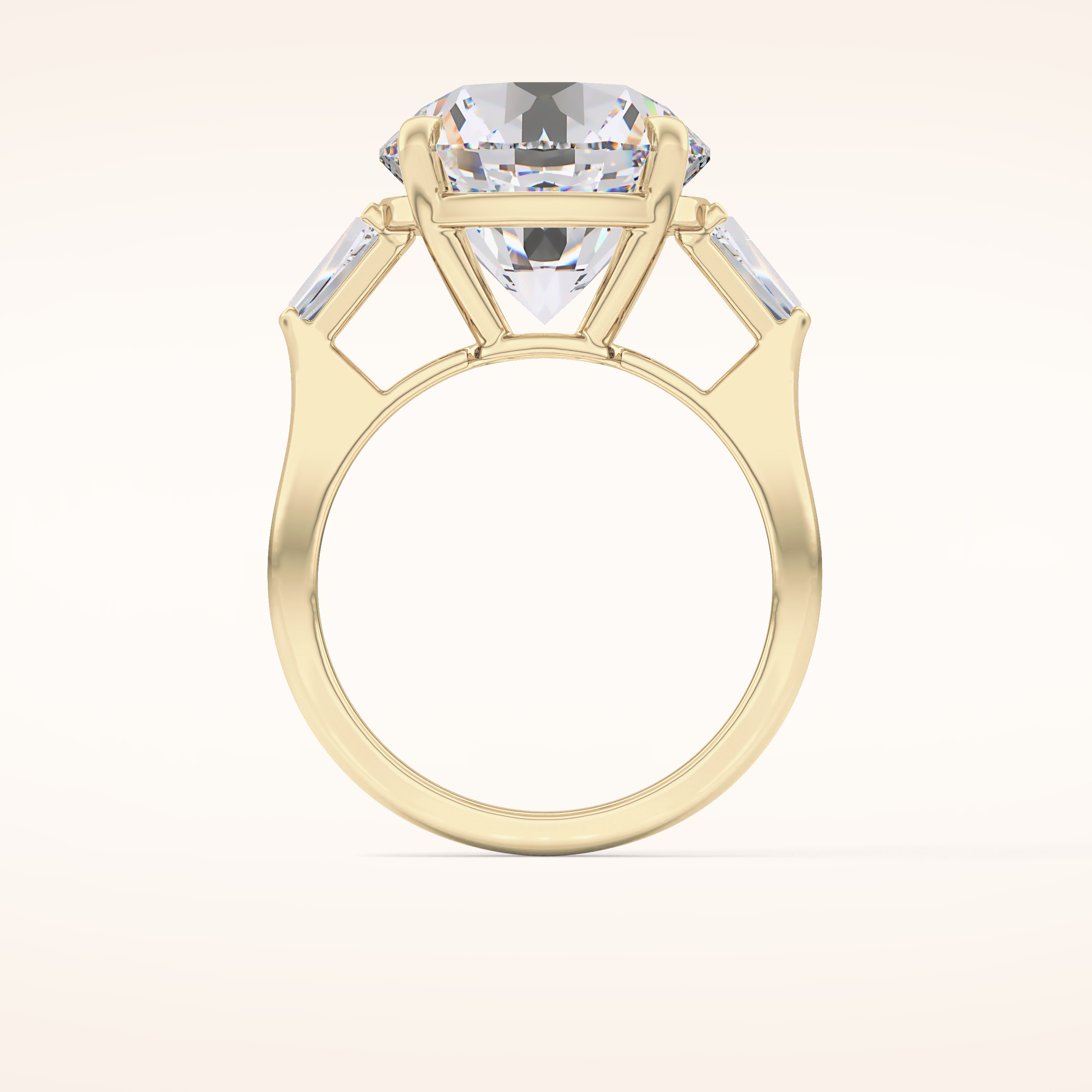 7.49 CT Round Shaped Three Stone Moissanite Engagement Ring