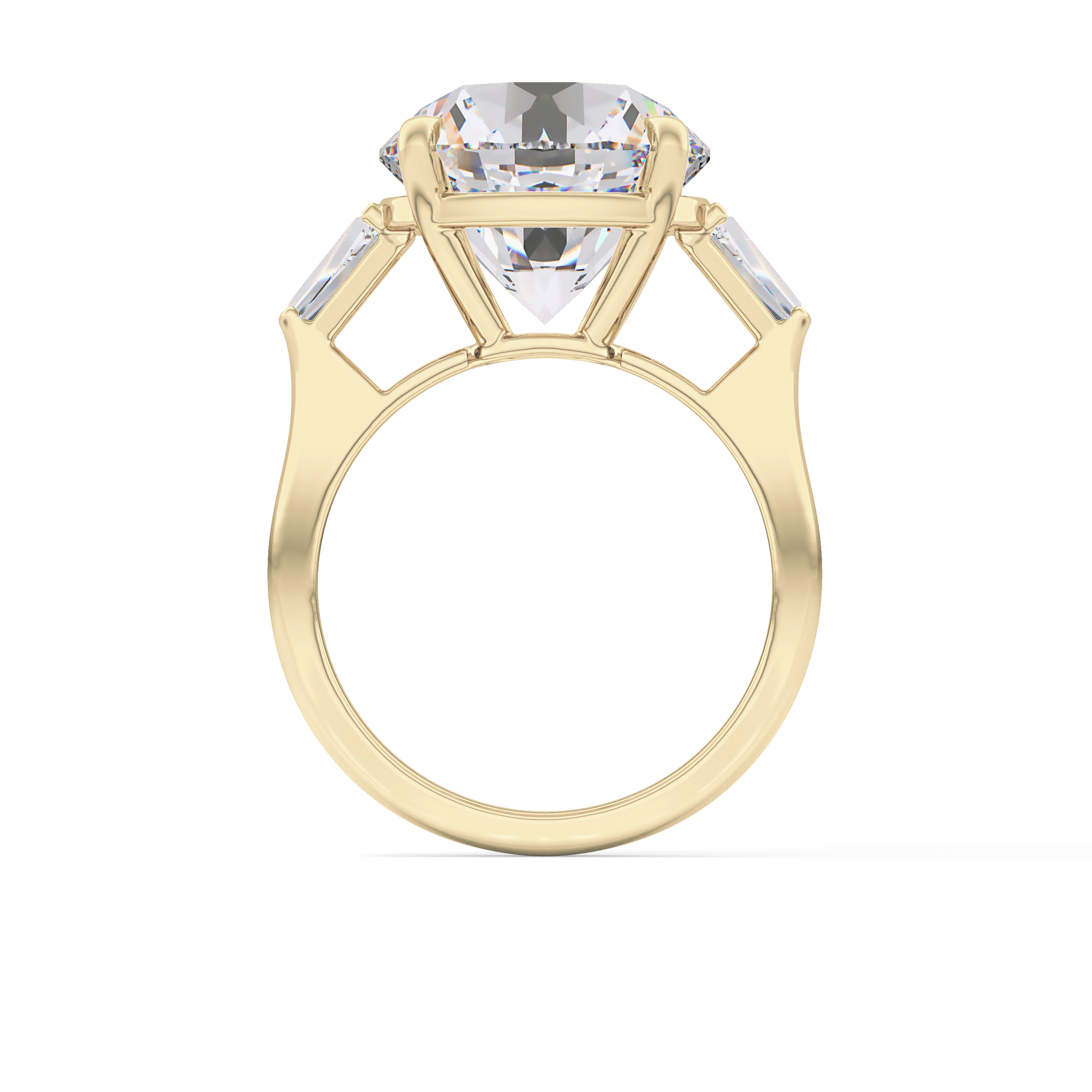 Round Three Stone Lab Grown Diamond Engagement Ring
