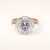 7.49 CT Round Shaped Three Stone Moissanite Engagement Ring