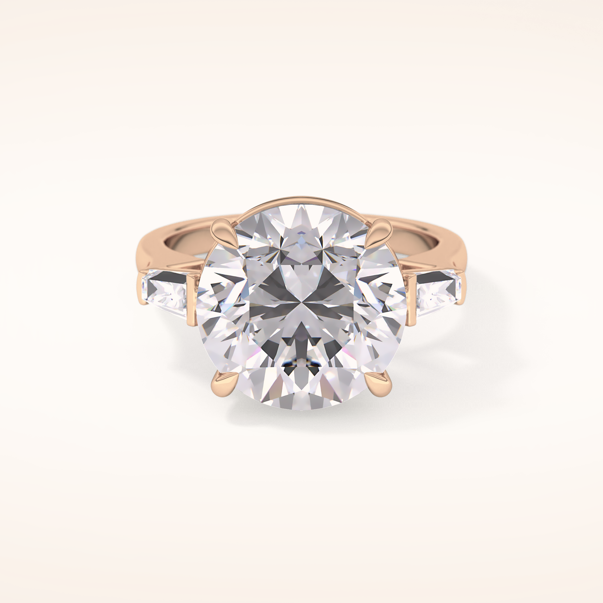7.49 CT Round Shaped Three Stone Moissanite Engagement Ring