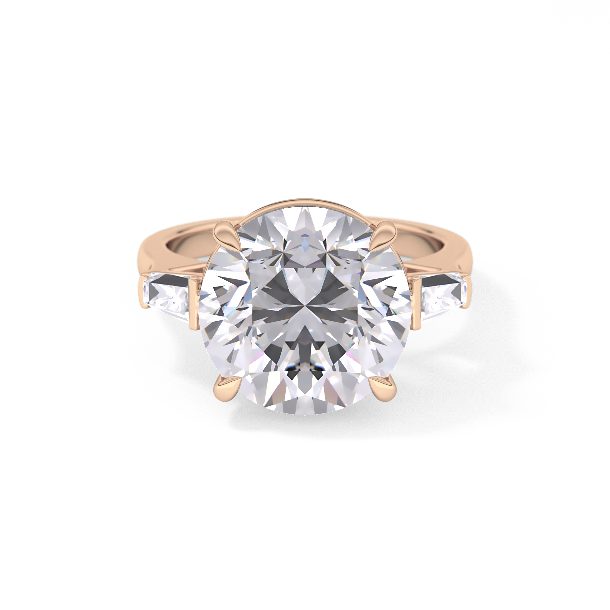 Round Three Stone Lab Grown Diamond Engagement Ring