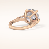 7.49 CT Round Shaped Three Stone Moissanite Engagement Ring