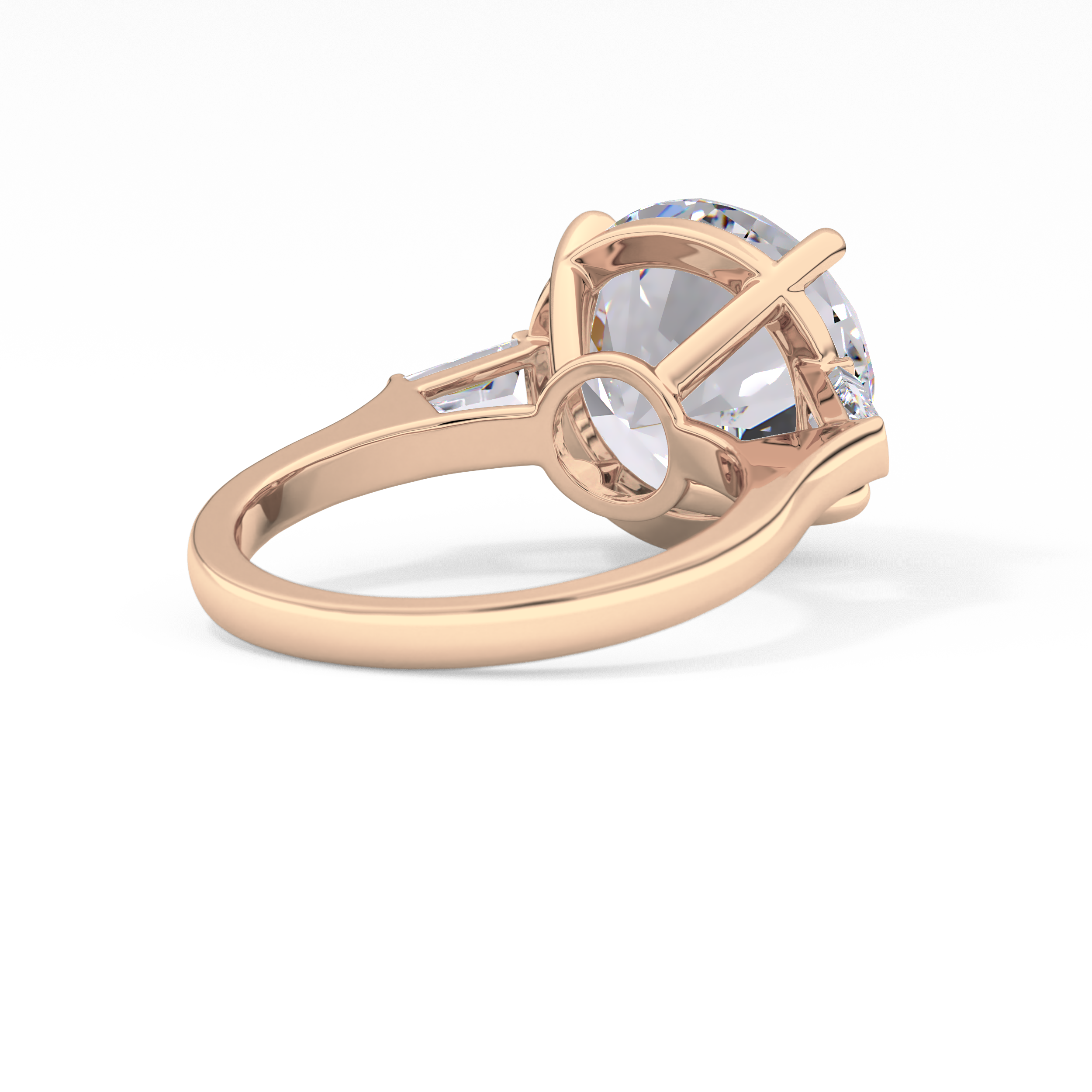 Round Three Stone Lab Grown Diamond Engagement Ring