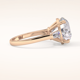 7.49 CT Round Shaped Three Stone Moissanite Engagement Ring