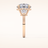 7.49 CT Round Shaped Three Stone Moissanite Engagement Ring
