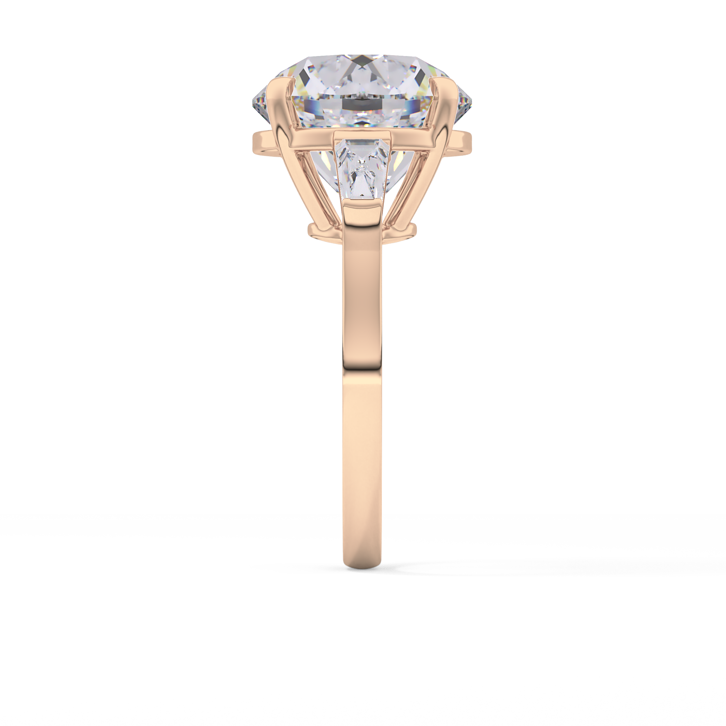 Round Three Stone Lab Grown Diamond Engagement Ring
