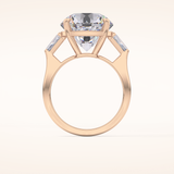 7.49 CT Round Shaped Three Stone Moissanite Engagement Ring