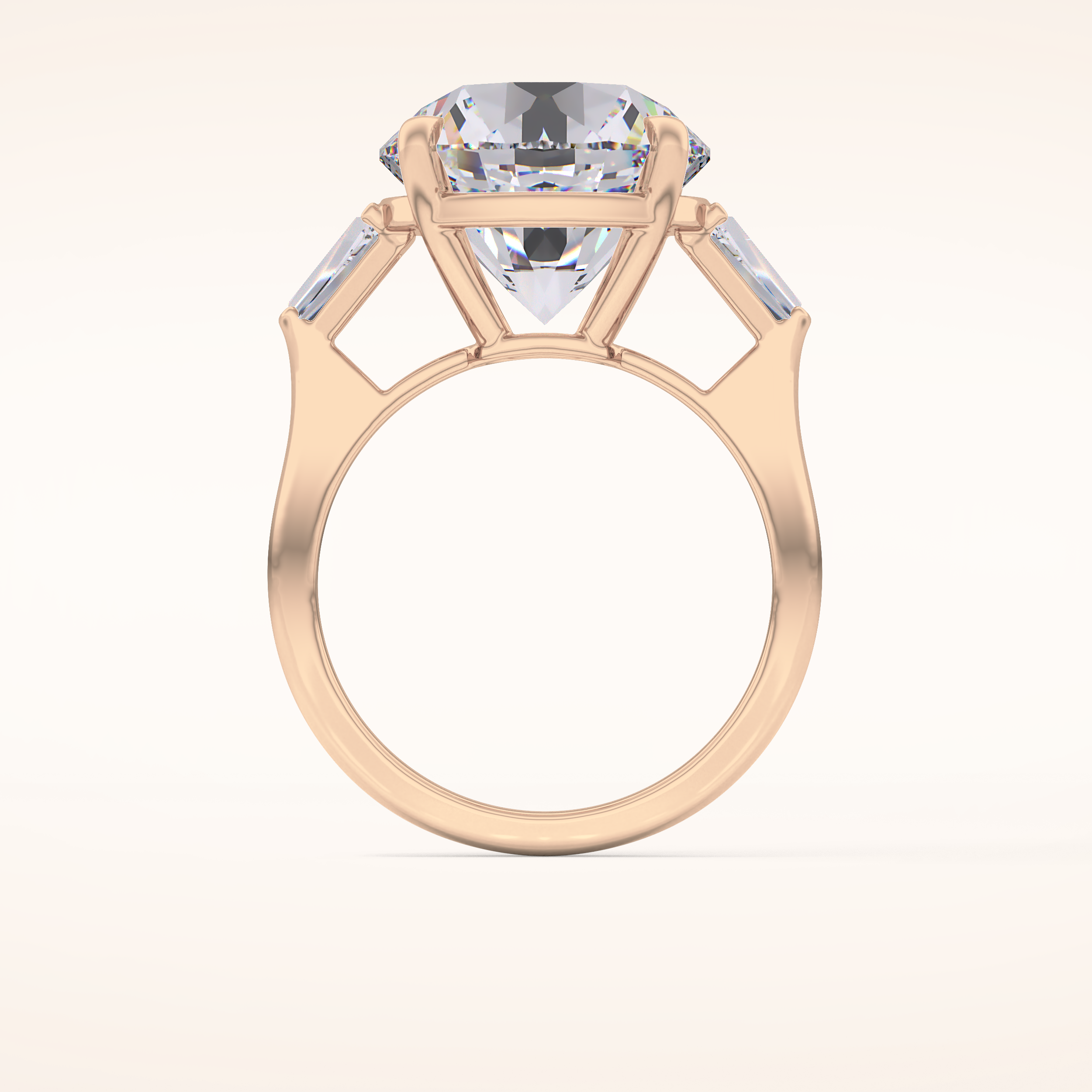 7.49 CT Round Shaped Three Stone Moissanite Engagement Ring