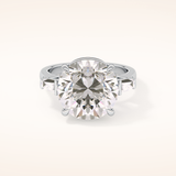 7.49 CT Round Shaped Three Stone Moissanite Engagement Ring