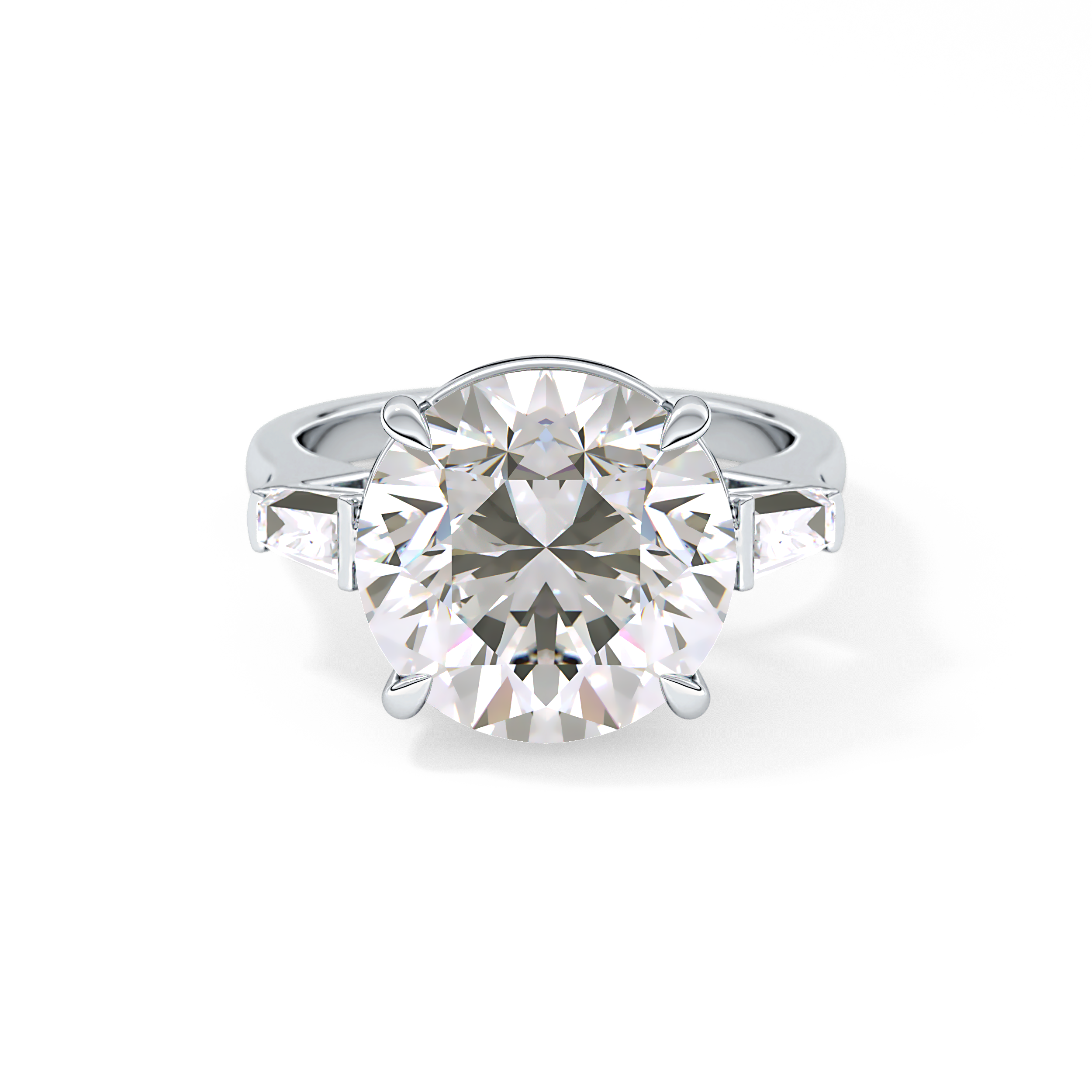 Round Three Stone Lab Grown Diamond Engagement Ring