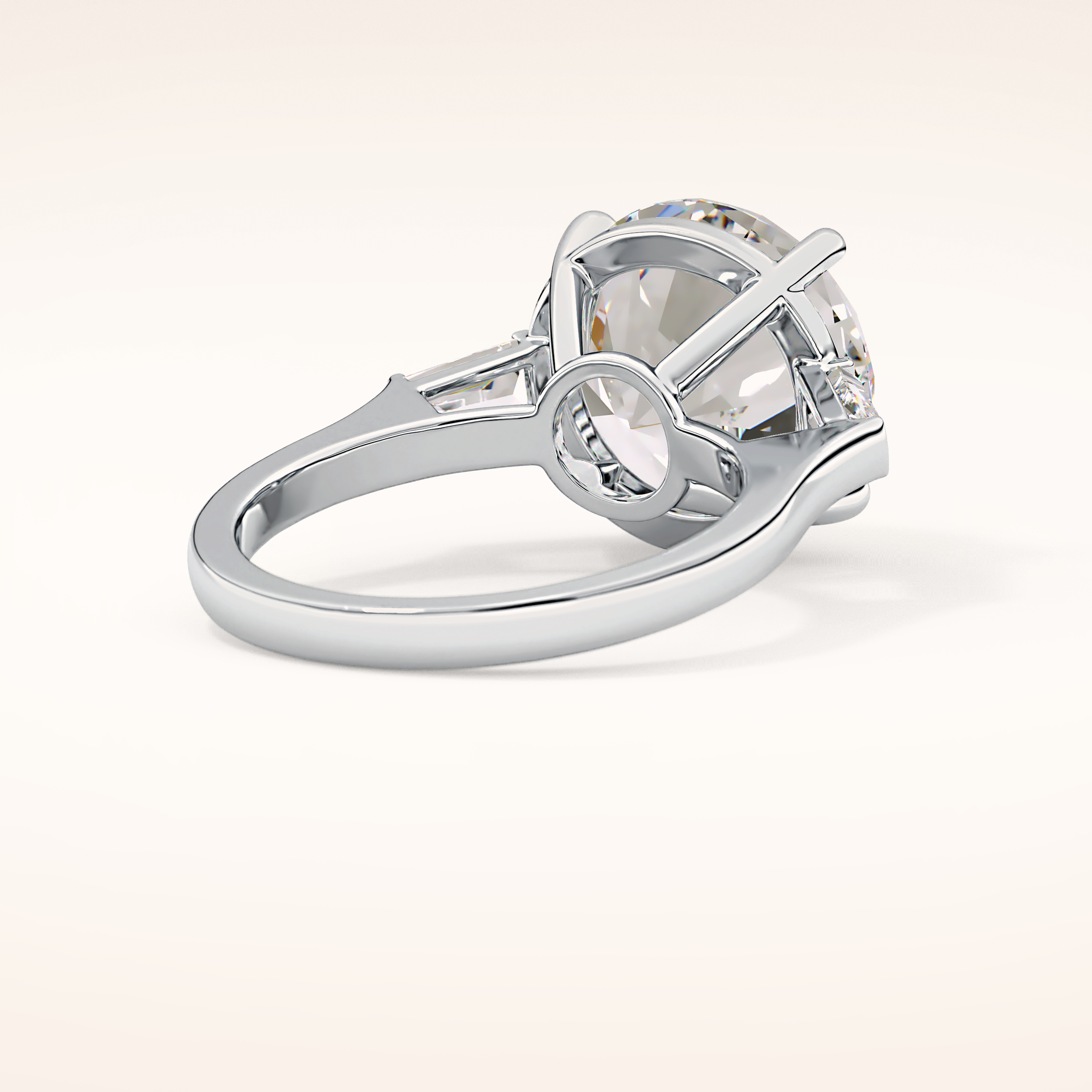 7.49 CT Round Shaped Three Stone Moissanite Engagement Ring