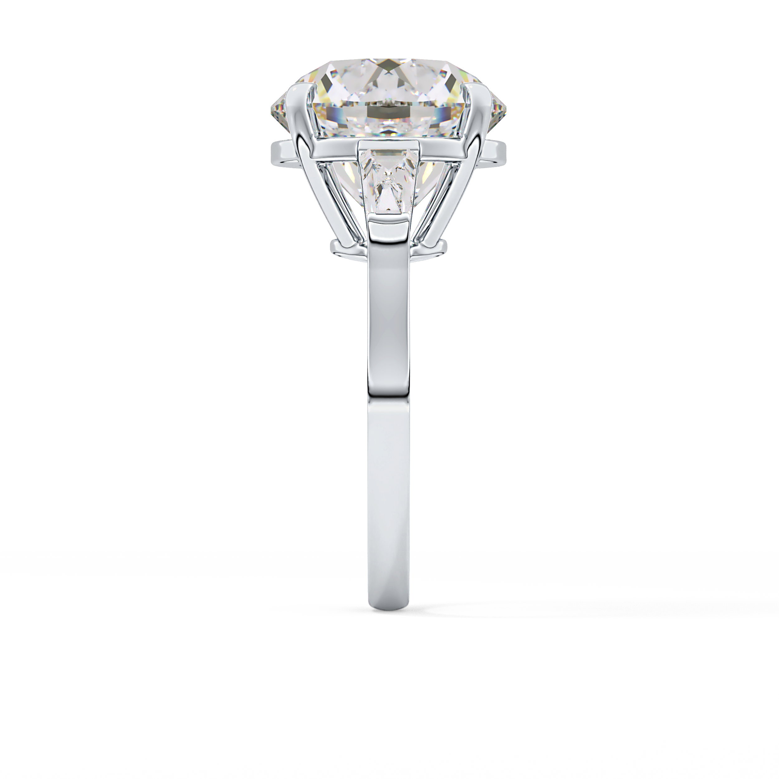 Round Three Stone Lab Grown Diamond Engagement Ring