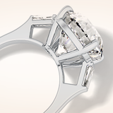7.49 CT Round Shaped Three Stone Moissanite Engagement Ring