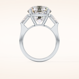 7.49 CT Round Shaped Three Stone Moissanite Engagement Ring