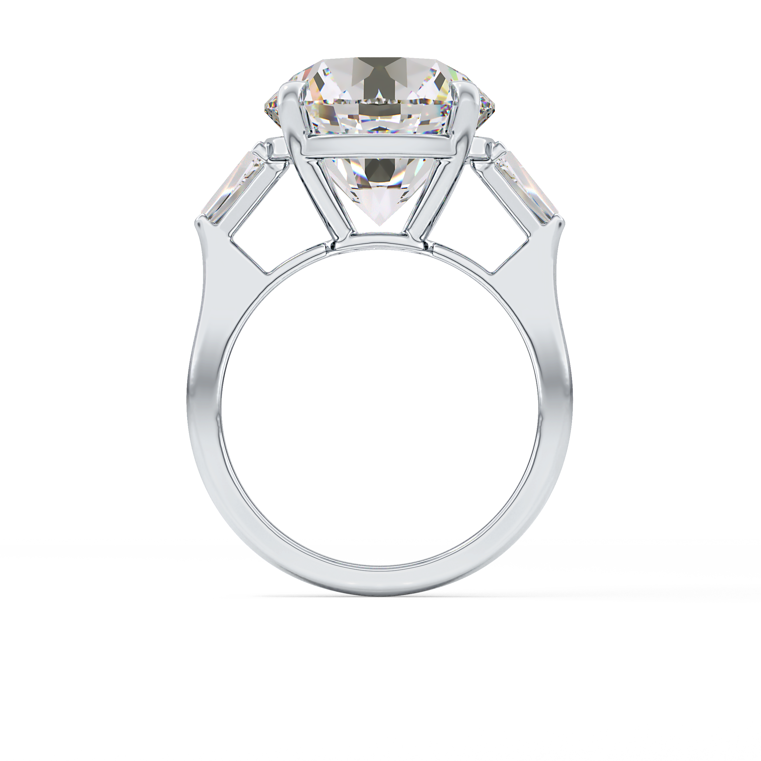 Round Three Stone Lab Grown Diamond Engagement Ring