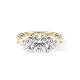 Cushion Three Stone Lab Grown Diamond Engagement Ring