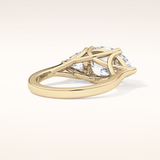 2.78 CT Cushion Shaped Three Stone Moissanite Engagement Ring