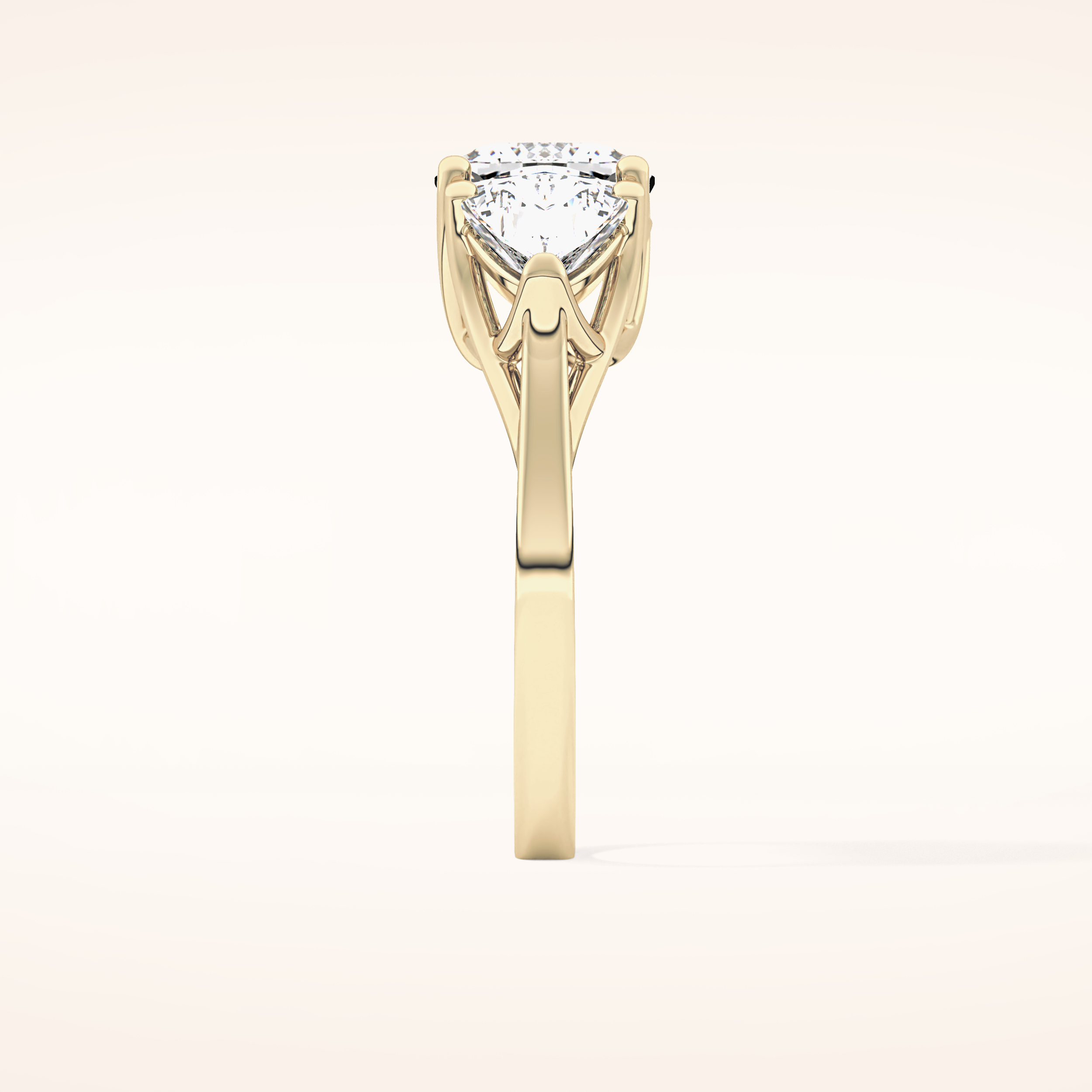 2.78 CT Cushion Shaped Three Stone Moissanite Engagement Ring