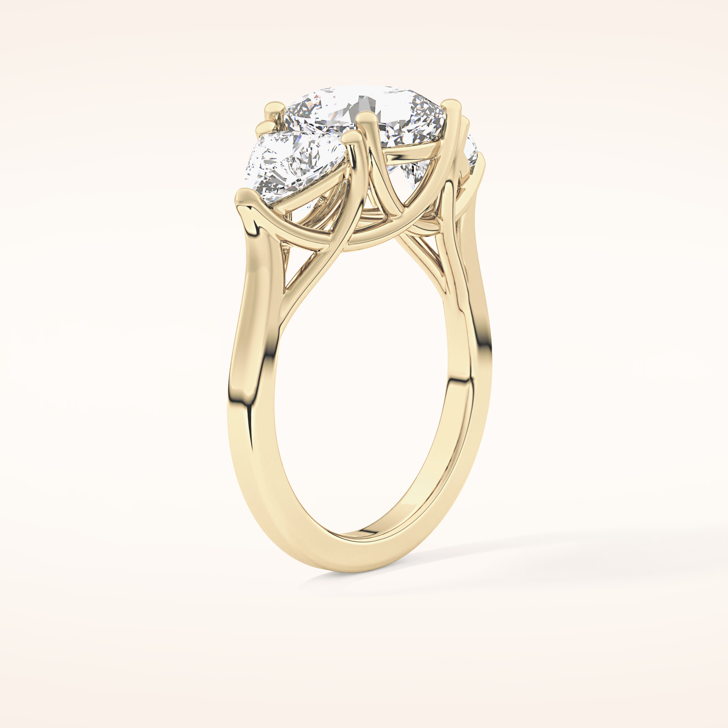 2.78 CT Cushion Shaped Three Stone Moissanite Engagement Ring