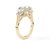 Cushion Three Stone Lab Grown Diamond Engagement Ring