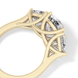 Cushion Three Stone Lab Grown Diamond Engagement Ring