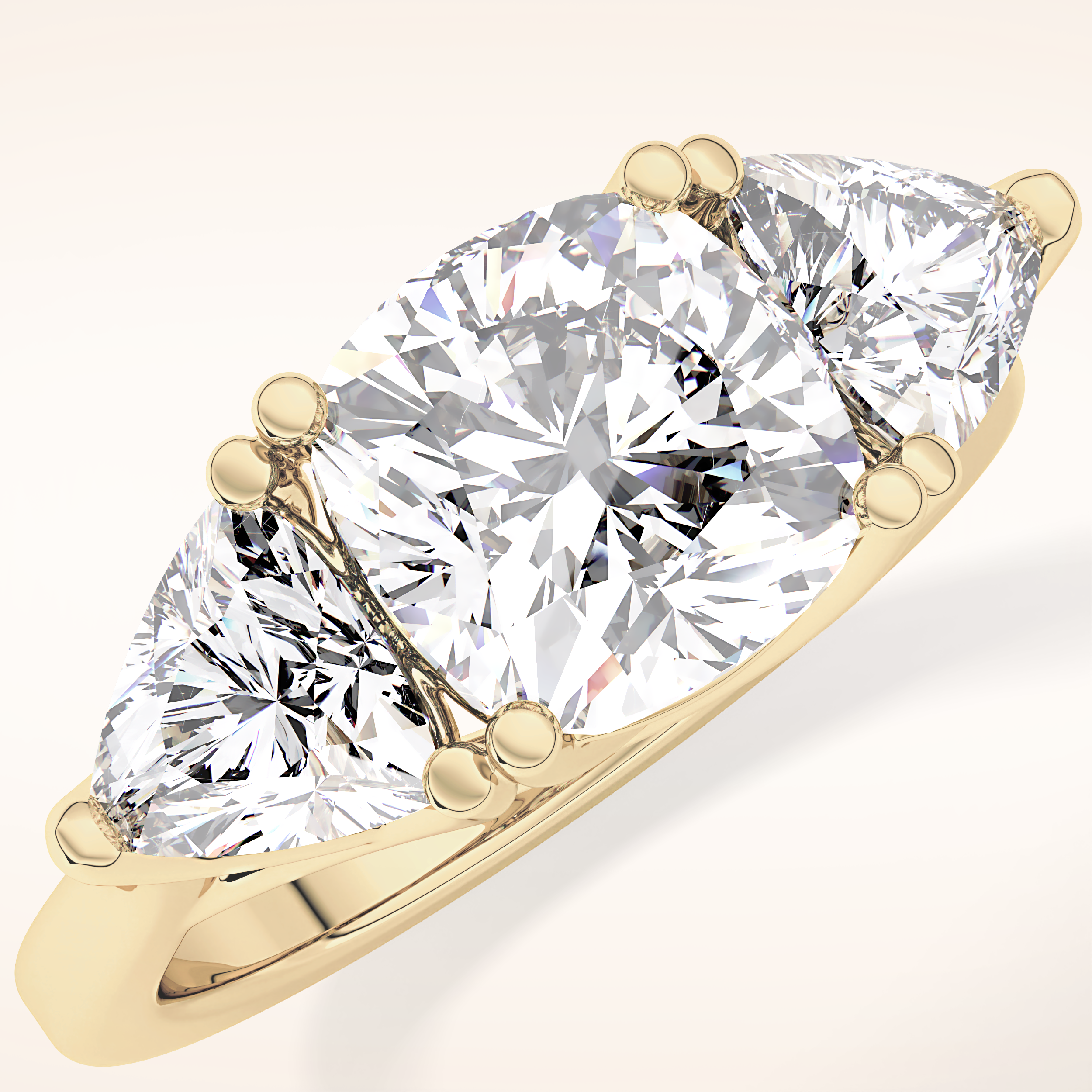 2.78 CT Cushion Shaped Three Stone Moissanite Engagement Ring