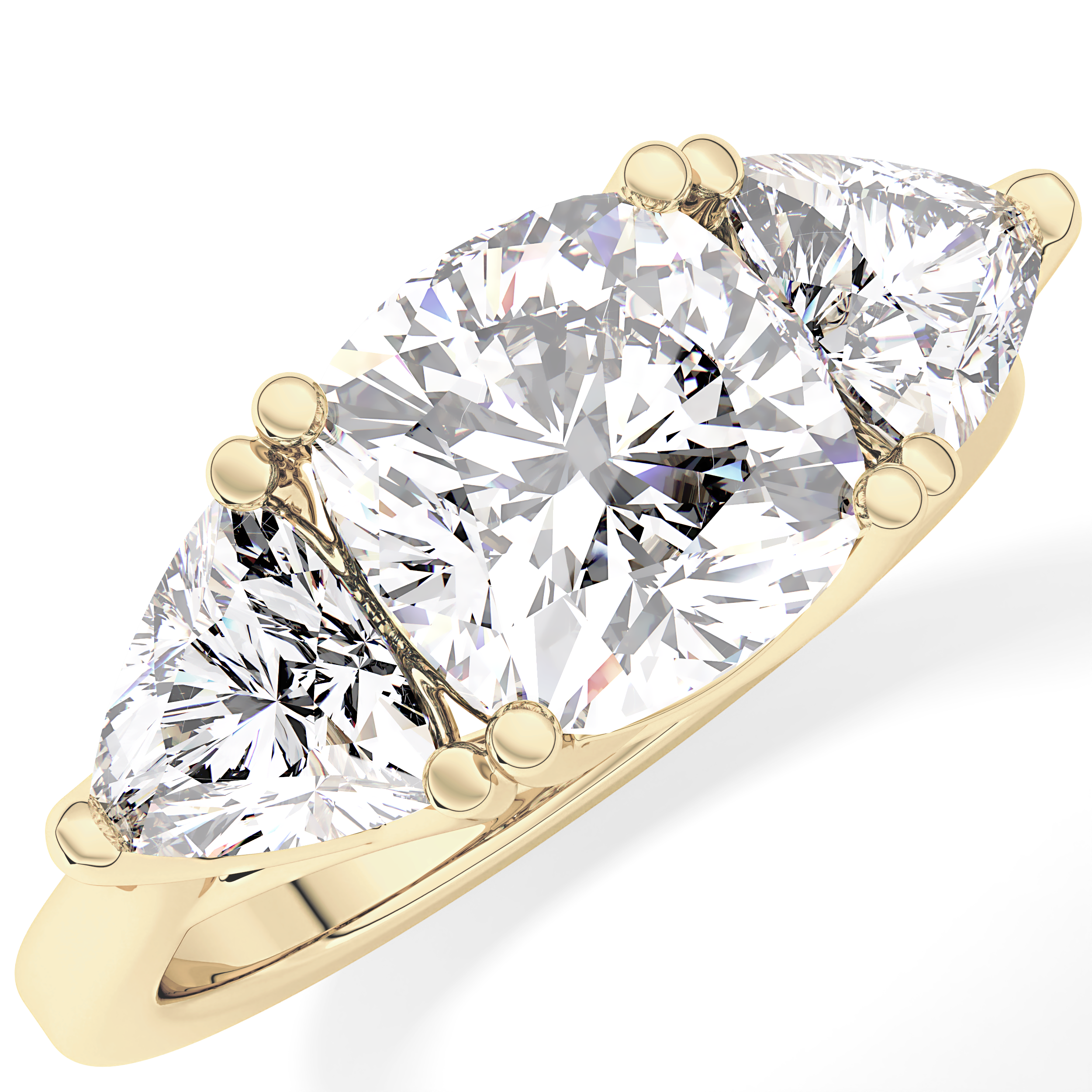 Cushion Three Stone Lab Grown Diamond Engagement Ring
