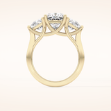 2.78 CT Cushion Shaped Three Stone Moissanite Engagement Ring