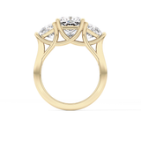 Cushion Three Stone Lab Grown Diamond Engagement Ring
