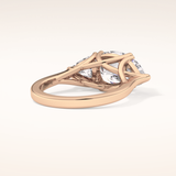 2.78 CT Cushion Shaped Three Stone Moissanite Engagement Ring