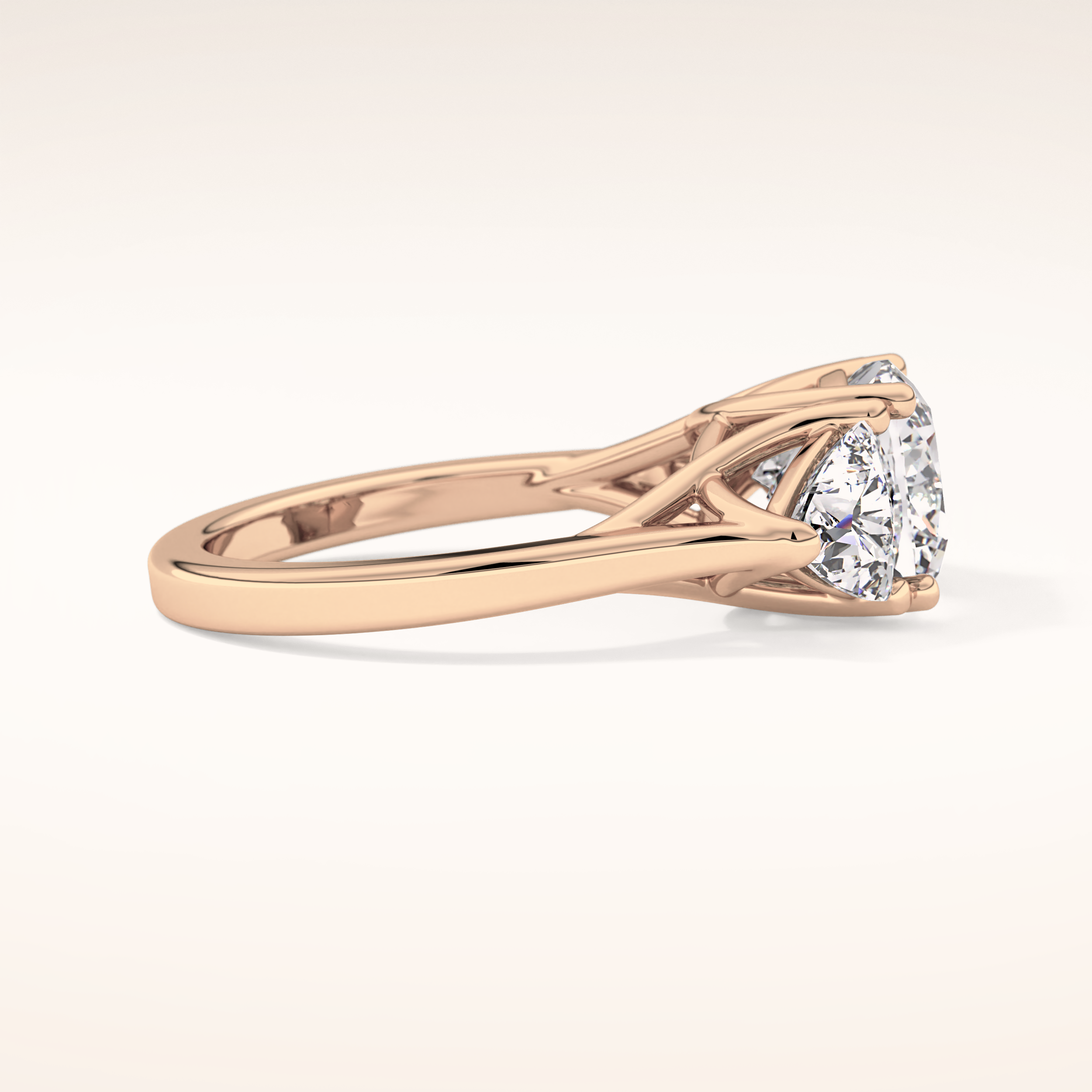 2.78 CT Cushion Shaped Three Stone Moissanite Engagement Ring