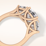 2.78 CT Cushion Shaped Three Stone Moissanite Engagement Ring