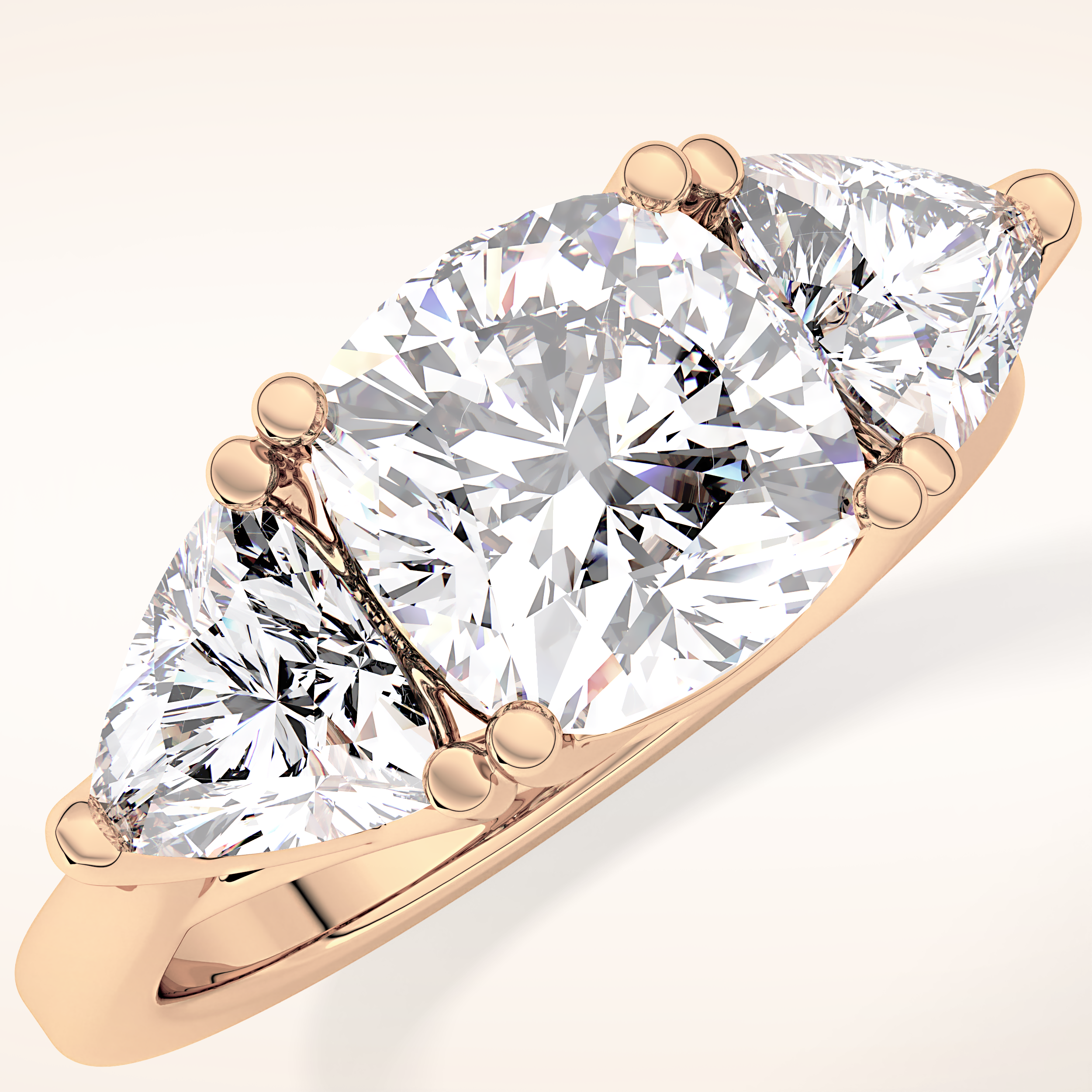 2.78 CT Cushion Shaped Three Stone Moissanite Engagement Ring