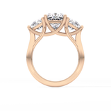 Cushion Three Stone Lab Grown Diamond Engagement Ring