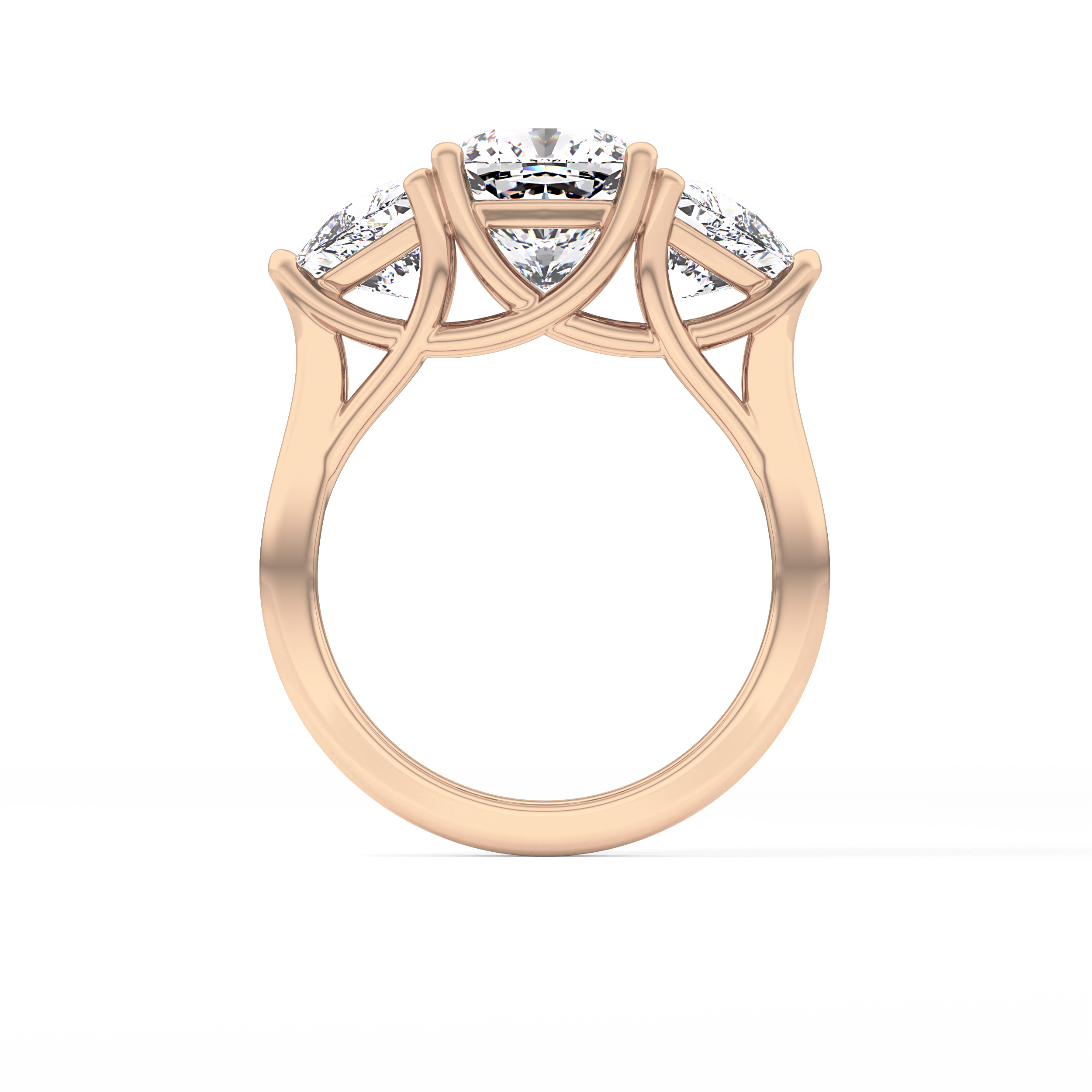 Cushion Three Stone Lab Grown Diamond Engagement Ring