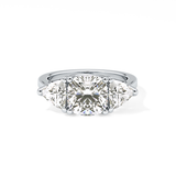Cushion Three Stone Lab Grown Diamond Engagement Ring